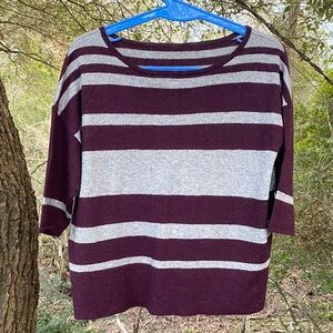 Dolman Boatneck - Maroon and Gray Sweater L